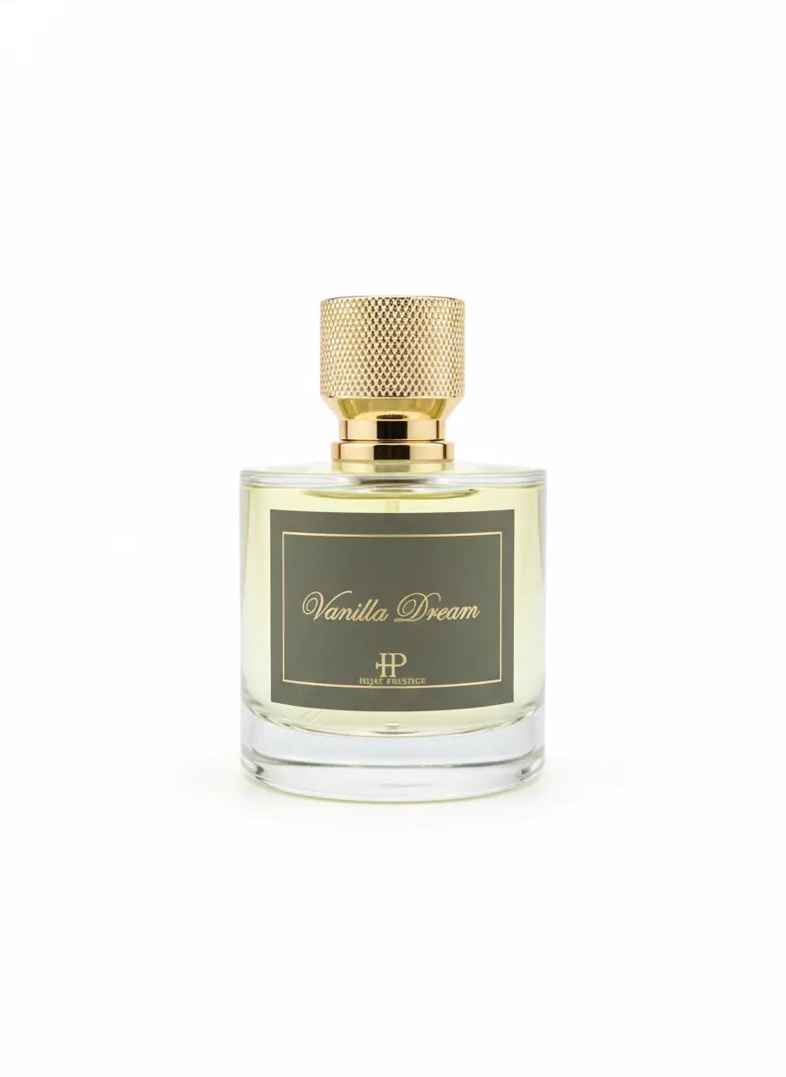 Flacon de parfum Vanilla Dream 50ml vue de face fond blanc Hijaz Parfum