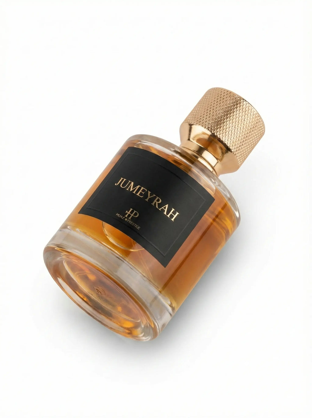 Profil flacon parfum épicé Jumeyrah 50ml sur fond blanc Hijaz Parfum