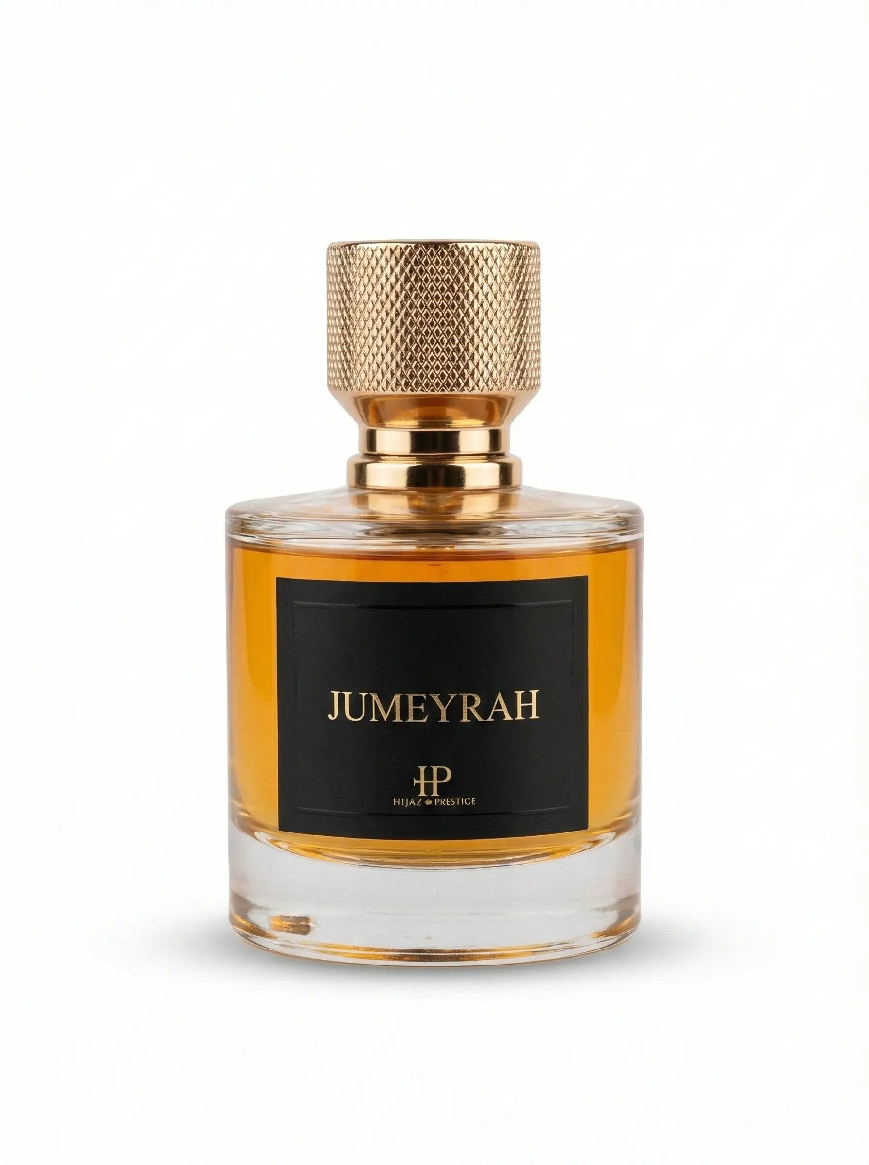 Flacon de parfum Jumeyrah 50ml vanille bourbon vue de face fond blanc Hijaz Parfum
