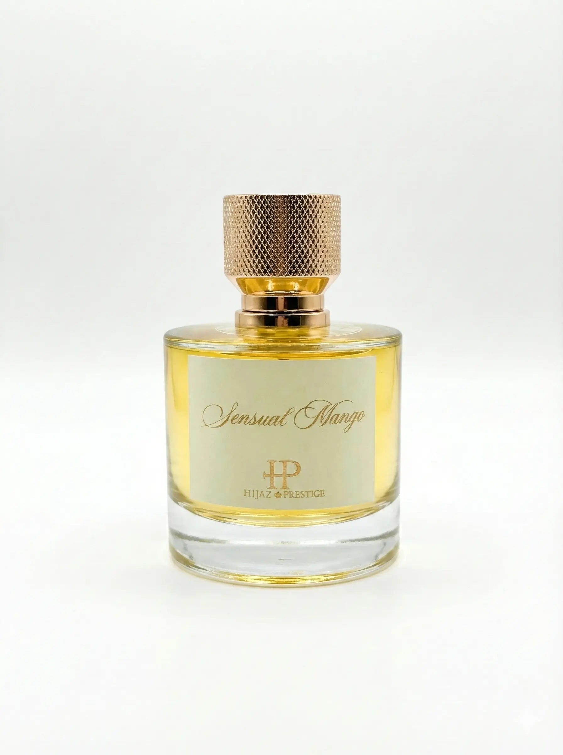 Flacon de parfum Sensual Mango 50ml mangue exotique vue de face fond blanc Hijaz Parfum